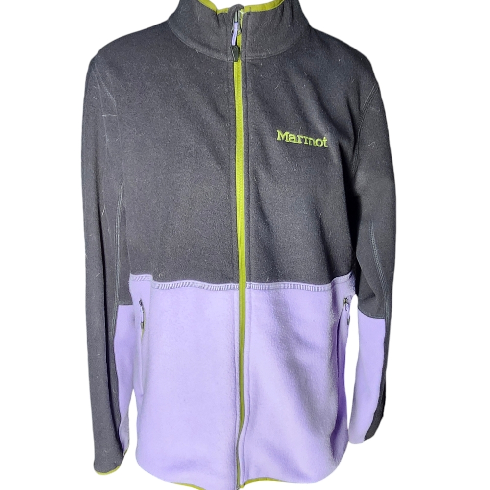 Marmot Women's Rocklin Full Zip Fleece Jacket Size Large Black, Paisley,